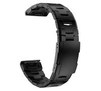 Abanen Titanium Watch Band with Flip-Lock Folding Clasp for Garmin Fenix 8 / Tactix 8 / epix Pro/Enduro, 22mm 26mm QuickFit Wrist Stap for Fenix 7/6/5, Quatix, Tactix (Black, 26mm)