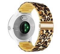 Abanen Watch Band for Garmin Venu 2 Plus/Venu Sq/Vivoactive 6/5, 20mm Quick Release Resin Lightweight Wristband Strap with Stainless Steel Buckle for Vivoactive 3,Vivomove Sport (Leopard)