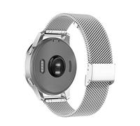 Abanen Watch Bands for Garmin Vivoactive 4S / Vivomove 3S /Venu 2S, 18mm Quick Release Stainless Steel Metal Mesh Women Wristband Strap for Forerunner 255s/255s Music (Silver)