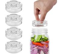 Abaobao Set of 4 Pack Glass Fermentation Weights with Easy Grip Handles for Sauerkraut Kimchi Pickles Preservation Canning Wide Mouth Mason Jars