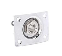 Abaodam 1/4 Inch 6.35mm Guitar Jack Socket Plate Copper Insert Silver Chrome Guitar Output Jack Bass Including Mounting Screws Compatible