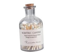 Abaodam 1 bottled matches Matchsticks Glass Jar with wood cork Candle Match wooden match Matches Jar Match Holder With Striker old fashioned glass Multifunctional Match Cloche Medium white
