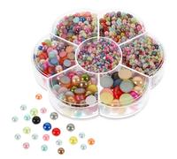 Abaodam 1 Box Flatback Pearl Embellishments Abs Decorative Pearl Beads Half Round Not Easy to Break Stay for A Lasting Time for Daily Life and Phone Case Decoration