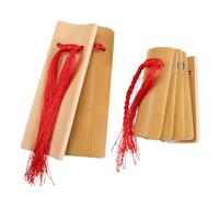 Abaodam 1 Pair Bamboo Castanets Traditional Kuaiban Instrument Allegro Clapper Hand Percussion Musical Instrument Accessories for Adults, Natural Color, Folk Music Rhythm Tool