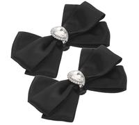 Abaodam 1 Pair Black Alloy Bowknot Rhinestone Shoe Clips for Women, Unique Three Dimensional Design, Enhance Fashion, for Weddings and Dinners