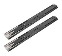 Abaodam 1 Pair Black Steel and Plastic Drawer Slides with Three-Folding Guide Rail Smooth Operation and Enhanced Durability for Furniture Drawers for Quiet and Reliable Use
