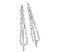Abaodam 1 Pair Crystal Zircon Hair Pins Hair Clips for Delicate Silver Metal for A Long Time for Holidays and New Year