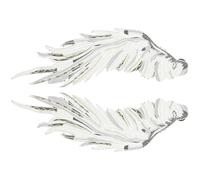Abaodam 1 Pair Grey Embroidered Iron-on Angel Wing Applique Patches for DIY Clothes Supply Decorative Lace Wing Design Patch Clothing Repairing Suitable for Sewing and Costume Craft