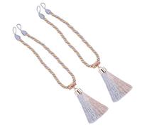 Abaodam 1 Pair Hand Woven Curtain Tiebacks with Fine Braided Technology Multi-purpose Polyester and Plastic Tassel Tie Backs for Shower Curtain and Window Stylish Living Room Decoration