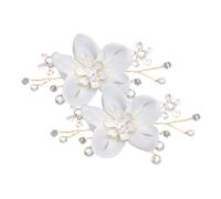 Abaodam 1 Pair Removable Shoe Clip for Women in Golden Alloy with Elegant Fake Flower Decoration, Easy to Install DIY Shoe Buckles for Wedding Party and Other Occasions