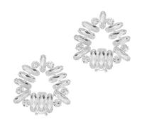Abaodam 1 Pair Rhinestone Shoe Jewelry Clips for High Heels and Flat Shoes Hollow-out Decorative and Attachable Silver Buckles for Weddings and Daily Life