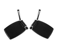Abaodam 1 Pair Wheelchair Footrest Replacement Parts Thick Plastic Metal Construction Easy to Clean Black Footplates for Daily Transportation Mobility Scooter and Wheelchair Users