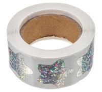 Abaodam 1 Roll 500pcs Shinny Stickers Label Stickers PVC Adhesive Creatively Designed Good Adhesion Convenient to Use Decorative Labels for Boutiques and Home Use