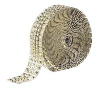 Abaodam 1 Roll Golden Rhinestone Ribbon Faux Diamond Bling Mesh Wrap, Cuttable and Processed Plastic Decorative Tape for Party Supplies and Arts Crafts