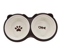 Abaodam 1 Set Elevated Ceramic Cat Bowl with Rack Tilted Design for Convenient Feeding Easy to Clean Prevents Spills for Cats and Kittens Durable and User Friendly