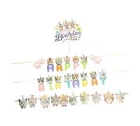 Abaodam 1 Set Kitten Birthday Party Happy Birthday Hanging Flag Cupcake Toppers Cute Cat Favors for Cat Themed Celebrations