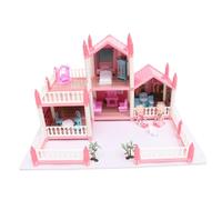 Abaodam 1 set Miniature Castle Dollhouse Assembly DIY Villa for Safe Educational Plaything for Cognitive Development Easy to Assemble Fun Craft Kit