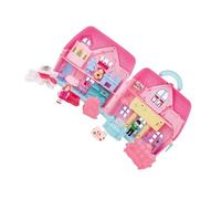Abaodam 1 Set Portable Dollhouse Two Storey Villa Mold with DIY Handicraft Kit Complete Furniture Simulation Lights for Role Play Games and Birthday Random Color