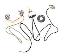Abaodam 1 Set Pots Guitar Wiring Harness Durable Pickup Wiring Harness with Yellow Hat Switch Black Alloy Printed Pad and Standard Jack for Electric Guitar DIY Replacement