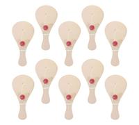 Abaodam 10 Pack Paintable Wooden Paddle Ball Set Blank Paddle Rackets with String Unfinished Craft Toy for Kids Party Bags Classroom Activities Family Play Indoor Outdoor Games