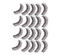 Abaodam 10 Pairs Black Fiber False Eyelashes for Women, Dramatic Long Fluff Style False Lashes Shiny Gems, Friendly for Beginner Makeup Enhancement, for Bar and Christmas Performances