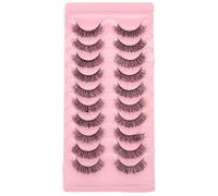 Abaodam 10 Pairs of 7d False Lashes Perfectly Curved Fake Eyelashes with Artificial Hair for Natural Dense Look, Fit Eyelid Shape, Classic and Fashionable Style, for Vacation and Shopping