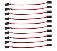 Abaodam 10 Pcs 3-pin Female to Female Servo Extension Lead Wire Cable Sturdy Hard Plastic Receiver Connection Servo Connection 15cm for Helicopter Plane