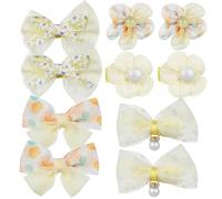Abaodam 10 Pcs Flower Hair Clips and Bow Clips for Women, Fabric Material with Secure Grip and Versatile Use, for Weddings and Parties Hair Accessories