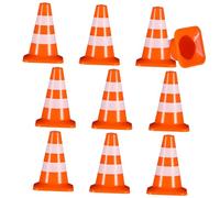 Abaodam 10 Pcs Miniature Traffic Cones for Compact Bright Colored Road Construction Models Educational Learning Traffic Signs for Classroom Sand Table Ornaments