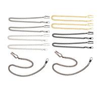 Abaodam 10 Pcs Vintage Alloy Pocket Watch Chains Long DIY Watch Hanging Vest Chains Retro Necklace for Men Sturdy Classic Style in Bronze Black Silver Gold Copper