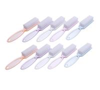Abaodam 10 Pieces Fingernail Scrub Nail Brush with Handle Gentle on Skin Multi-purpose Cleaning Plastic Nylon for Nail and Foot Bathroom Use