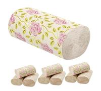 Abaodam 10 Rolls Rose Printed Bamboo Pulp Toilet Paper for Bathroom Decorative Use Soft Tissue with Vivid Pattern No-core Solid Toilet for Home and Office
