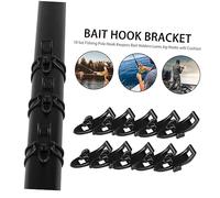 Abaodam 10 Sets Fishing Hook Holder with Cushion Durable Lures Keeper for Fishing Rods Easy Installation for All Fishermen Black Color