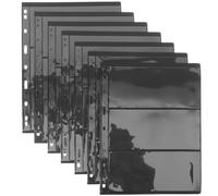 Abaodam 10 Sheets Pvc Stamp Collecting Book with Black Binder, Practical Loose-leaf Storage Holder for Cards and Photos, Stamp Stock Pages Album