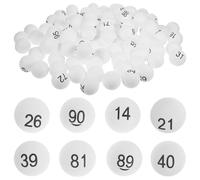 Abaodam 100 Pcs Numbered White Table Tennis Balls 4cm Pp Material for Party Games, Lottery Draws, and Bingo Activities