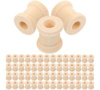 Abaodam 100 Pcs Wooden Bobbins for Thread and Twine, Hour Glass Shaped Craft Spools with Solid Construction, for Model Making and Craft Activities Random Color