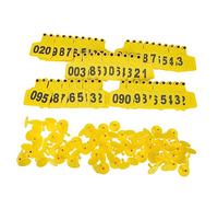 Abaodam 100 Sets Yellow Animal Ear Tags with Numbers for Livestock Identification Durable Veterinary Ear Tags for Cows Pigs Sheep Theft Prevention and Herd Management