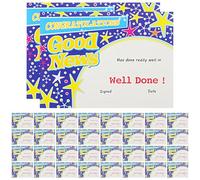 Abaodam 100 Sheets A6 Blue Award Certificates for Students, Colorful English Achievement Certificates, Cartoon Printed School Prize Paper for Classroom Motivation