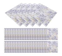 Abaodam 100 Sheets Soft Disposable Floral Paper Napkins Made from Wood Pulp with Food-Grade Soy Ink, Square Decorative Napkins for Graduation Party or Garden Party Use