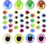 Abaodam 100pcs 12mm round Realistic Fake Eyeballs for Crafts, Doll Making Supplies, Glass Eyes for Halloween Decorations and Puppet Accessories