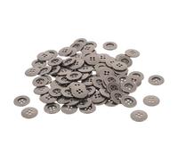 Abaodam 100pcs 15mm Silver Alloy Round Buttons for Suits Coats Shirts - 4-Hole Metal Sewing Buttons for Women’s Blazer Replacement and DIY Craft Fasteners