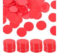 Abaodam 100pcs 19mm Solid Red Bingo Chips Counting Chips for Math Game Supplies and Bingo Accessories Game Counters for Educational Play