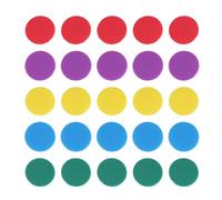 Abaodam 100pcs 25mm Plastic Bingo Chips Counters Set with Red Green Yellow Purple Lake Blue Tokens for Learning Games and Math Counting Accessories