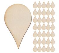 Abaodam 100pcs 30mm Unfinished Wooden Teardrop Shape Cutouts DIY Craft Decorations Natural Wood Pieces for Valentine’s Day and Home Art Projects