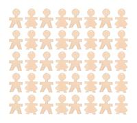 Abaodam 100PCS Boy Girl Shaped Cutouts -Wood People Unfinished Cutout Wooden People Figures Wooden Peg Doll Kids Boy Girl Hanging Ornament Chips for Craft Project