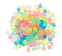 Abaodam 100pcs Colored Luminous Aquarium Stones Small Rhombus Shape Fish Tank Landscaping Pebbles Decorative Glowing Rocks for Aquarium Bottom and Fish Tank Décor