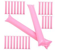 Abaodam 100PCS Inflatable Thunder Sticks Reusable Noise Makers for Football Games Concerts Cheerleading Accessories Cheering Sticks Pink Team Spirit Crowd Prop