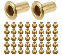 Abaodam 100pcs Lyre Harp Hollow Tubular Rivets 5mm Length 3mm Diameter Metal Eyelets for Harp String Repair and Musical Instrument Maintenance