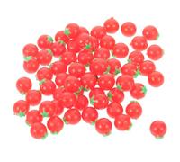 Abaodam 100pcs Mini Artificial Cherry Tomato Figurines for Pretend Play Lifelike Tiny Fake Tomato Props for Dollhouse Educational Travel to Enhance Imaginative Role Playing and Miniature