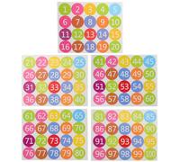 Abaodam 100pcs Numbered Adhesive Dot Stickers 1-100 Non-Dry Peel Number Labels for Office Classroom Floor Marking and Nursery Room Organization